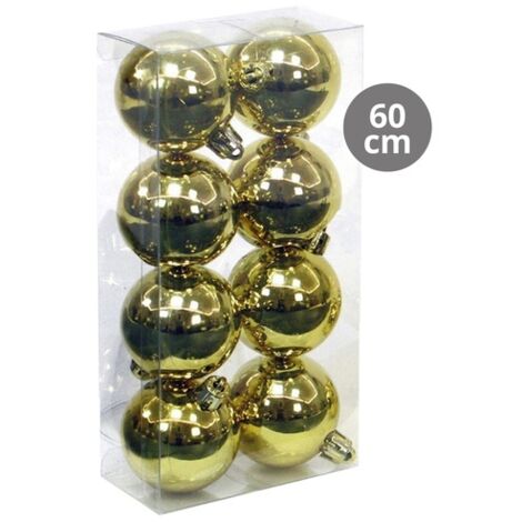 Pack 8 bolas de navidad 6cm Dorado