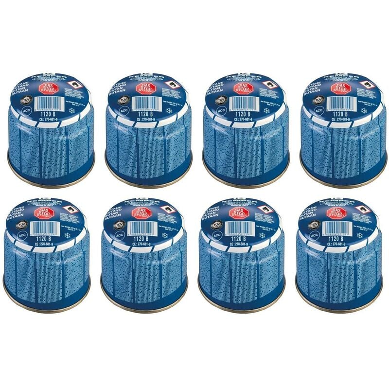 Kemper - Pack de 8 Cartouches de gaz 190g Perçable Butane