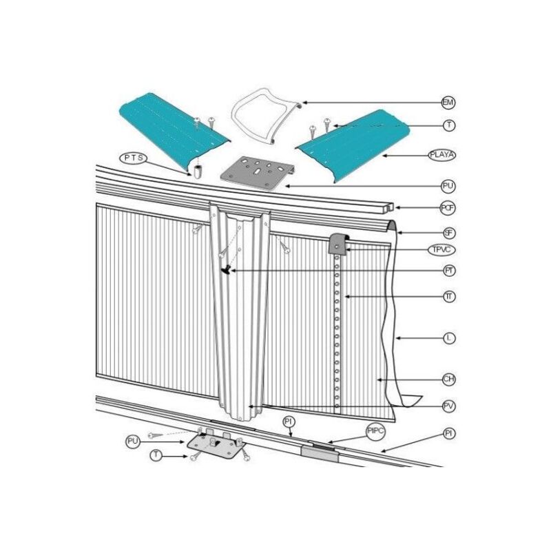 Gre - Pack 8 Playas Piscinas Redonda Ø350 Cm