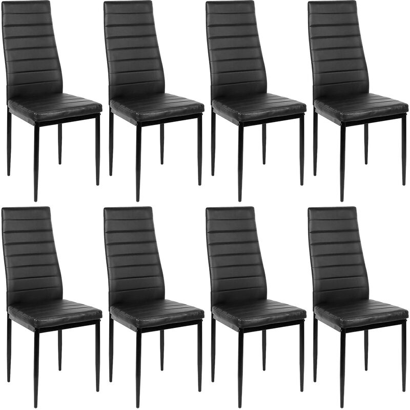 

Pack 8 sillas de comedor sillas para salón de diseño con respaldo acolchado para casa| Negro