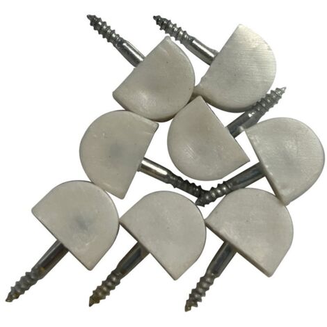 Pack 8 Unités Petit Support D'etagere Semi-rond Blanc Edm
