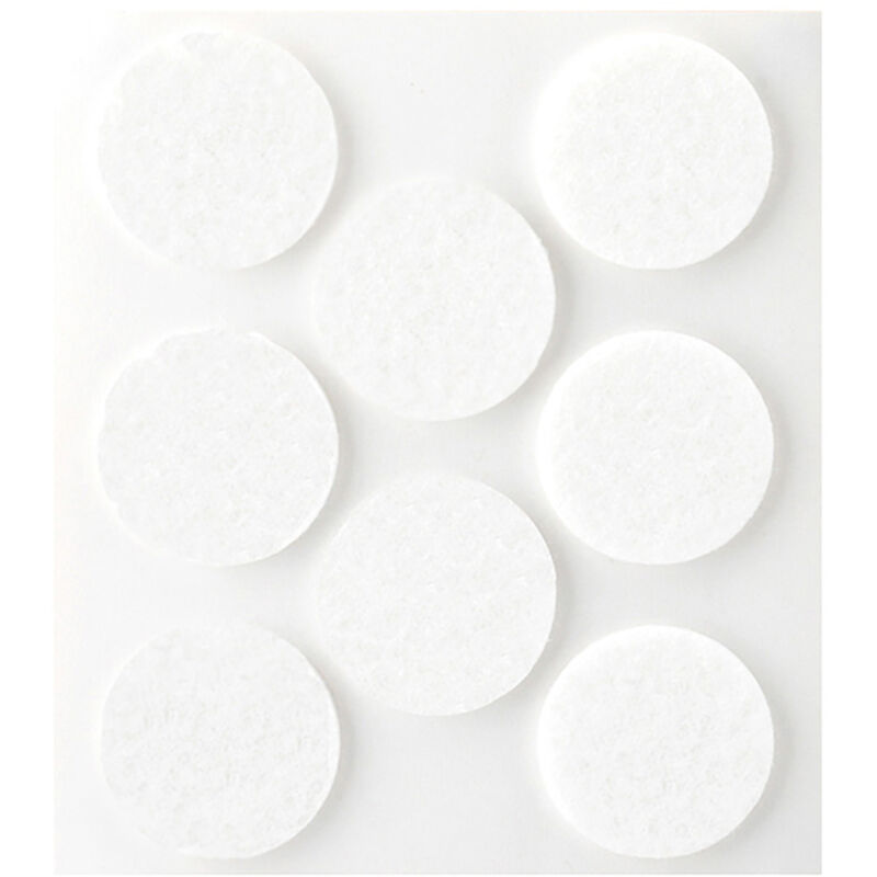 Inofix - Weiße Kunststoff-klebefilze, Durchmesser 27mm, 8er Pack Plasfix 66704
