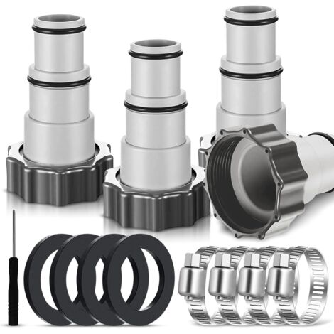 Pack A Pool Adapter for Intex Pools, 32-38mm A Pool Hose Adapter, Pump Connection Kit, Hose Adapter, Hose Adapter, Threaded Pool Hose Adapter (4)