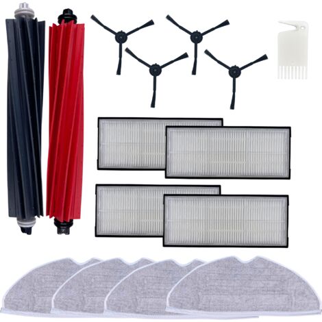 Pack accessoires pour Roborock S8/Roborock S8 Plus - Filtre/Serpillère/Brosse latérale/Rouleau extracteur Phonillico®
