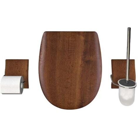 Pack accessoires WC Set OLFA "Chêne Rustique Mat" en descente manuelle