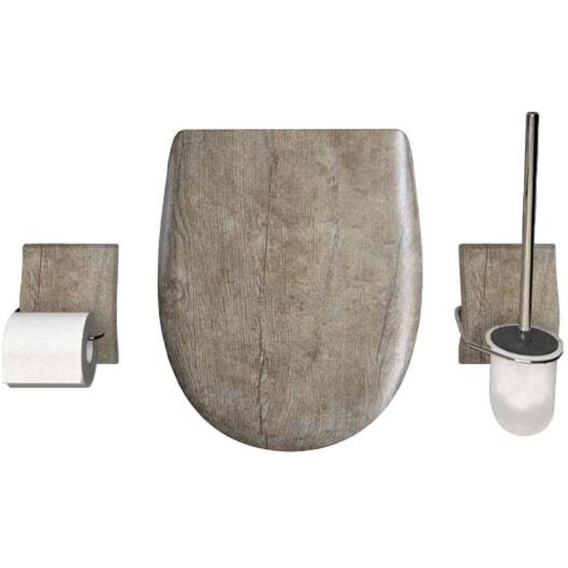 Olfa - Pack accessoires wc Set 'Chêne vielli' en descente manuelle