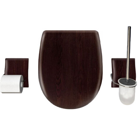 Pack accessoires WC Set OLFA "Wengé Mat" en descente manuelle