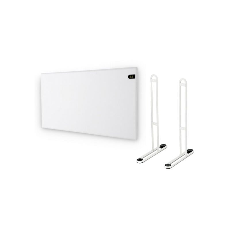 Pack ADAX Radiateur électrique blanc - 800 W - 704x370x90mm - Neo Basic NP08 KDT - Pieds pour radiateur P blancs - 195x290mm