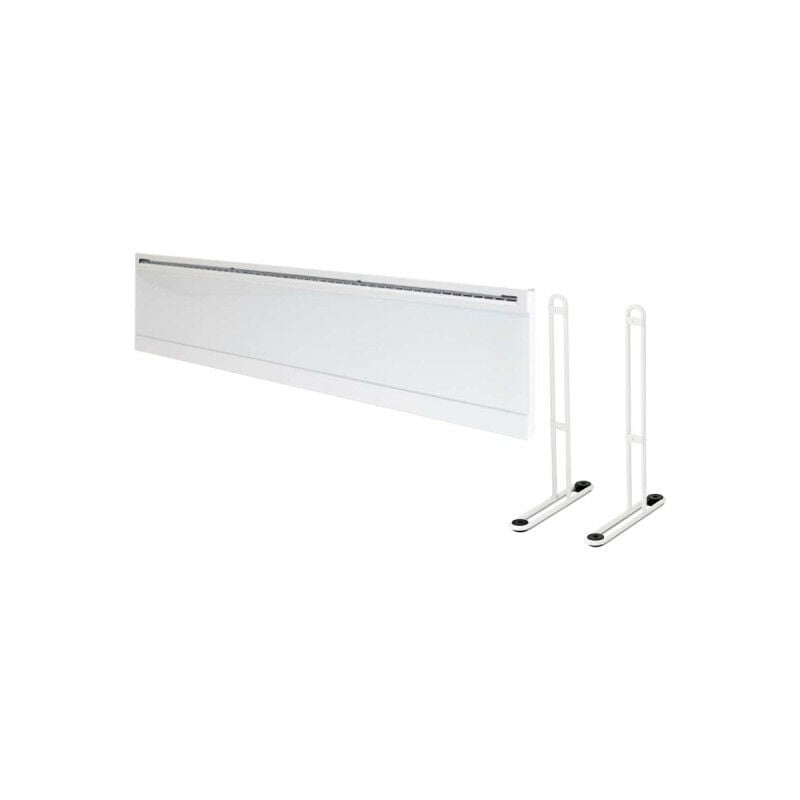 Adax - Pack Radiateur électrique connecté en verre trempé blanc - 1000 w - 1380x210x91mm - iver l 10 kwtw - Pieds pour radiateur p blancs - 195x290mm