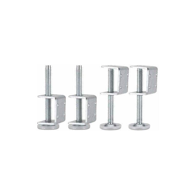 Pack Adjustable U-Bracket Levelers, Heavy Duty Leg Leveler for M10 Thread Furniture Legs with U-Shaped Plinth Bracket