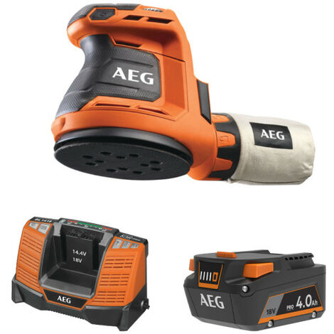 Pack AEG 18V - Ponceuse excentrique 125mm - Batterie 4.0 Ah - Chargeur