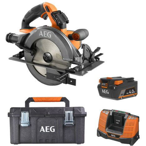 Pack AEG 18V - Scie circulaire Brushless 190 mm - Batterie 4.0 Ah - Chargeur - Caisse de rangement