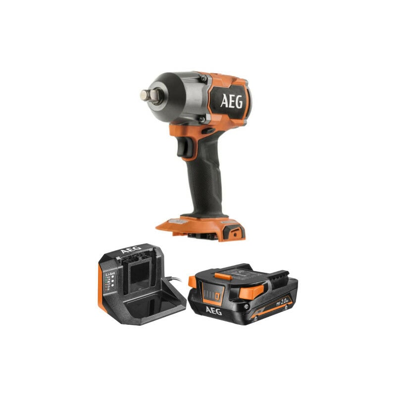 Pack AEG Boulonneuse à chocs - BSS18MTF12-0 - 18V Brushless - 700 Nm - 1 batterie 2.0Ah - 1 chargeur - SETL1820S