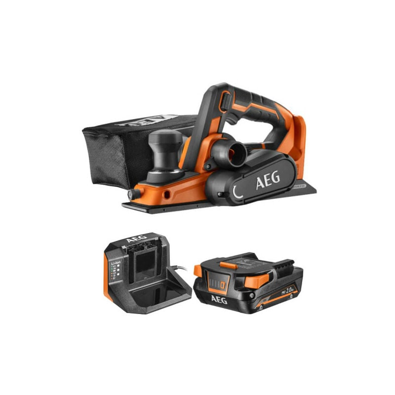 Pack AEG Rabot - BHO18BL-0 - 18V Brushless - 82mm - 1 batterie 2.0Ah - 1 chargeur - SETL1820S