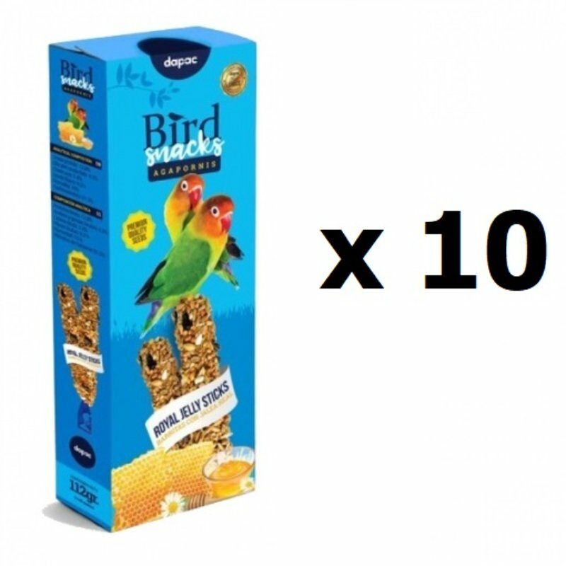 

PACK AHORRO 10 Barritas de Jalea Real para Agapornis 112g x 10 - Dapac