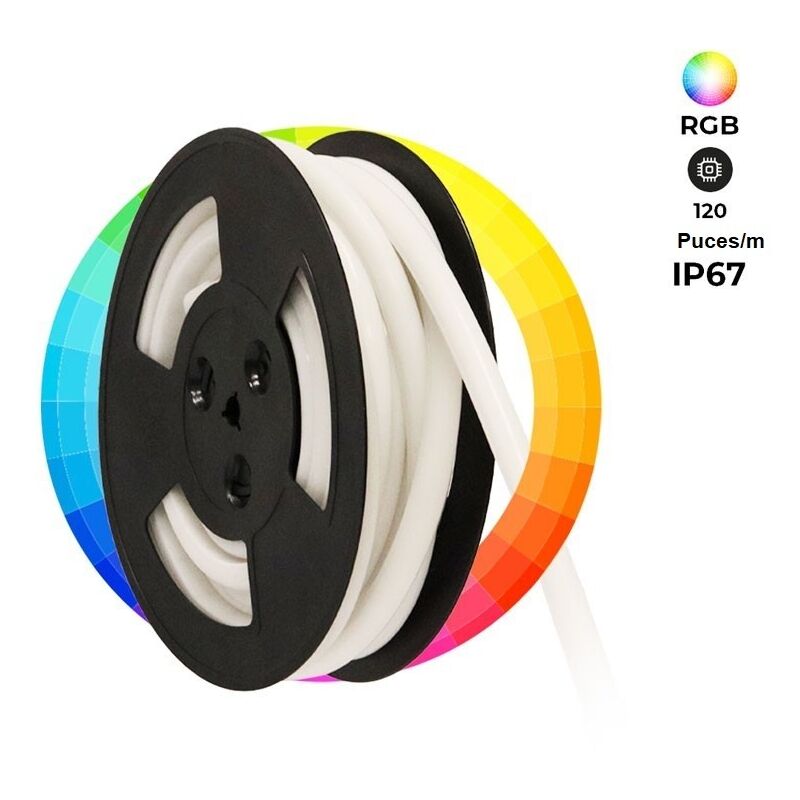 Barcelona Led - Néon flexible led rgb 24V dc- 10 mètres - Kit complet - 11W/m -