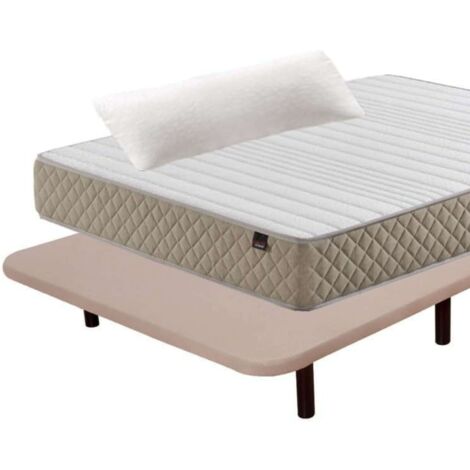 Pack Ahorro Deluxe Descanso Completo 105x190 cm (colchón + Base Tapizada + Patas + Almohada)
