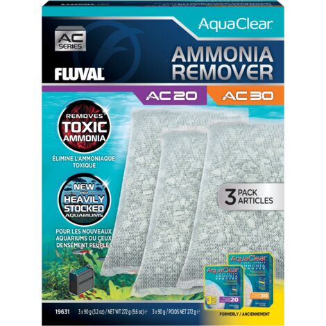 Pack ahorro eliminador de amoniaco para filtro AquaClear Fluval AC - Pack de 3