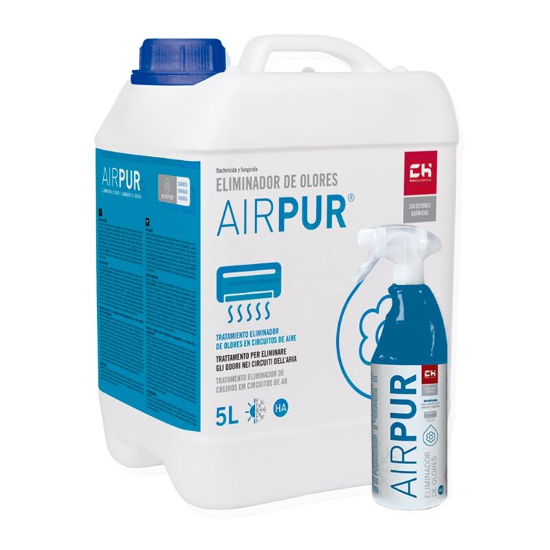 

Pack AIRPUR garrafa + pulverizador para eliminar olores en circuitos de aire acondionado