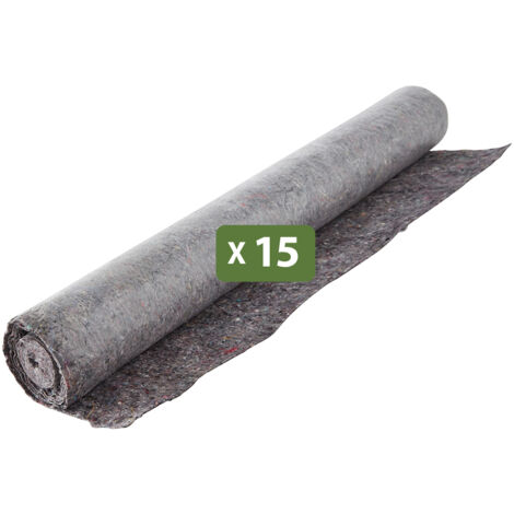 Pack and Move - Lot 15 couvertures de protection sol - 0,7 x 10 M - Travaux, déménagement, peinture - Anti-dérapant et hydrofuge