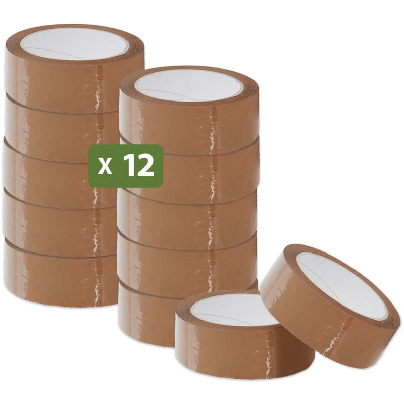 Pack And Move - Lot 12 rouleaux ruban adhésif marron pour emballage et déménagement - 66 m - Qualité Premium