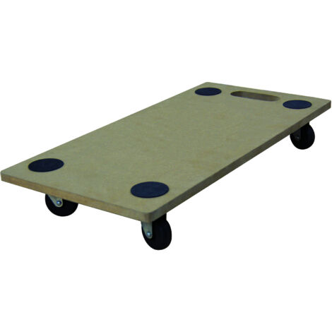 Pack and Move - Lot 4 chariots de transport pour déménagement - 150 KG max - 60 x 30 x 10 cm -  Support roulette - Métal et MDF