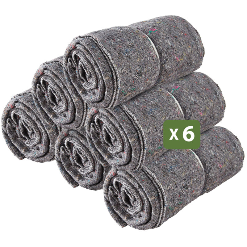 Pack And Move - Lot 6 Couvertures De Protection Pour Déménagement Et Stockage - 1,5 x 2 m - Épaisse Et Résistante - Protection tv Protection Meubles