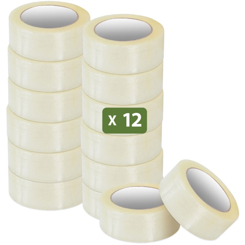 Pack And Move - Lot 12 Rouleaux Ruban Adhésif Transparent Pour Emballage Et Déménagement - 100 m - Qualité Premium