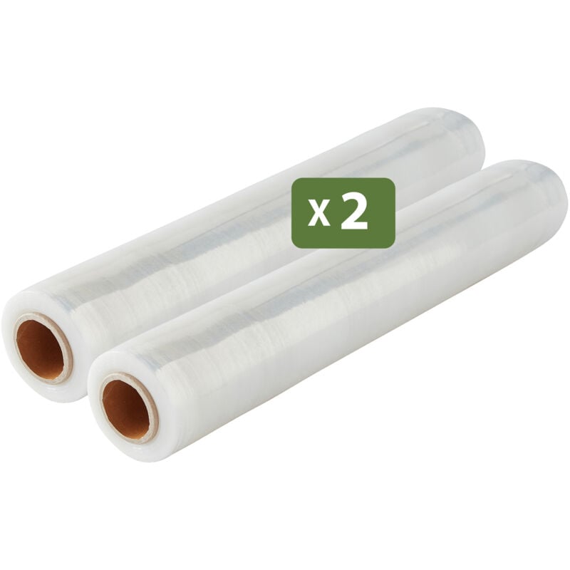 Lot 2 Rouleaux Film Étirable - 300 m - Transparent - Film Déménagement Film Emballage Film Palette Film Protection - Pack And Move