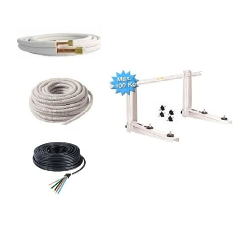 RODRIGAS Pack Anschluss Klimaanlage 3 Meter 1/4 3/8 + Wandhalterung professionelle Qualität