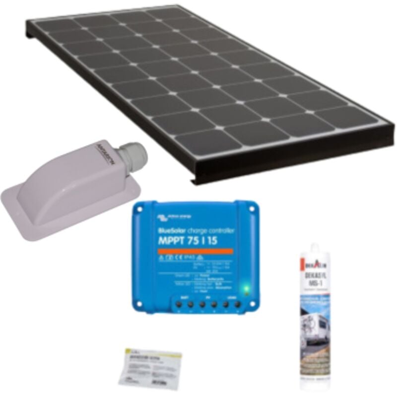 Antarion - Pack black booster Panneau Solaire 120W + Régulateur solaire victron 220W 15A