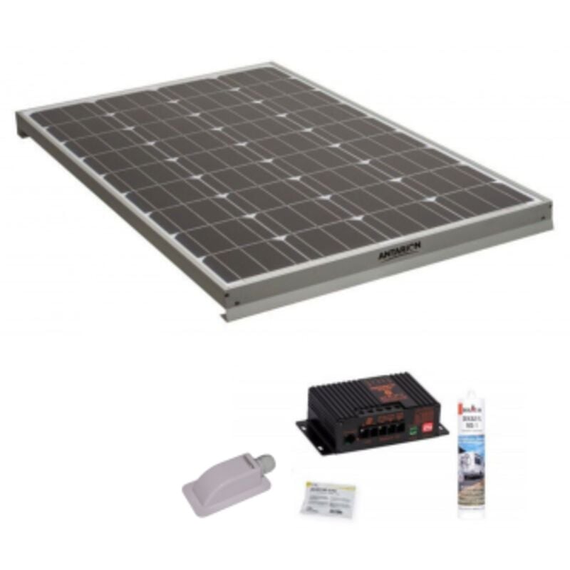 Pack Antarion Panneau solaire 120W + Kit de pose solaire avec régulateur MPPT10A bluetooh