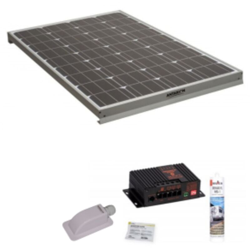 Pack Antarion Panneau solaire 140W camping car + Régulateur de charge pour panneau solaire MPPT10A bluetooh