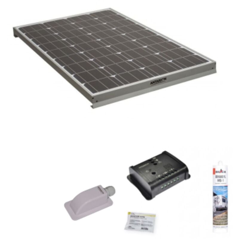 Pack Antarion Panneau solaire 160W camping car + Kit de pose solaire avec régulateur mppt 160W 10A