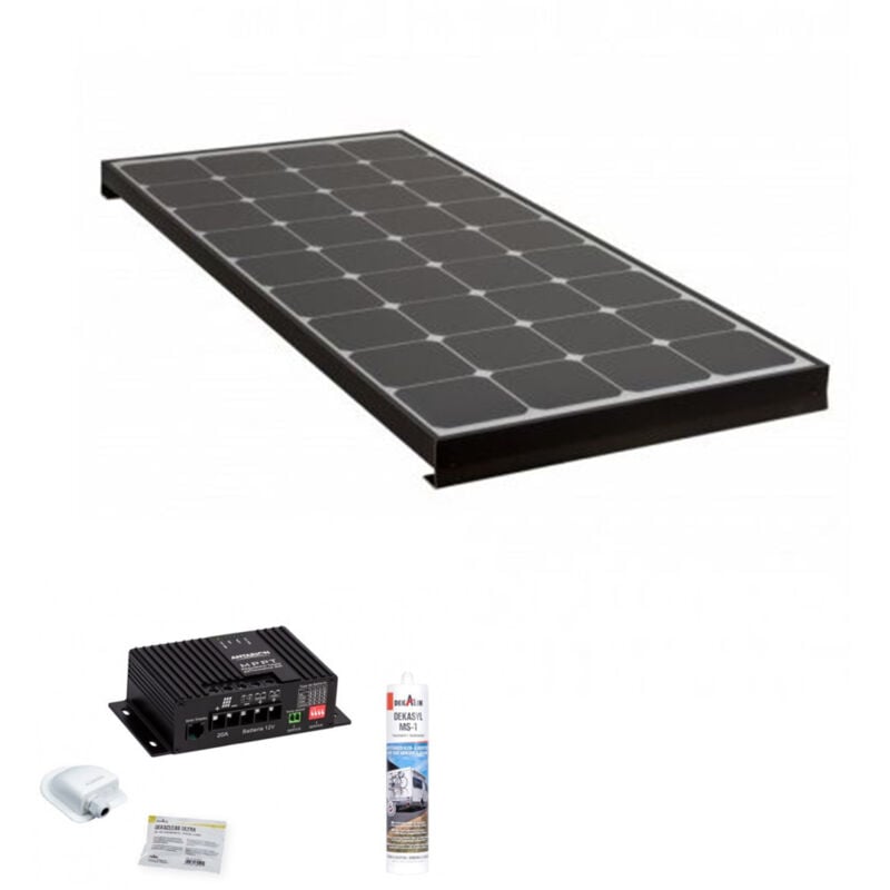 Pack Antarion Panneau Solaire Black Booster 220W + Kit de pose solaire avec Régulateur de Charge mppt 320W 20A Bluetooth