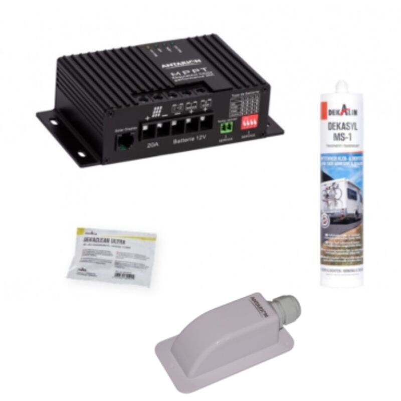 Pack Antarion Panneau Solaire Souple 150W Ultra Léger + Régulateur de charge Bluetooth + Kit de pose