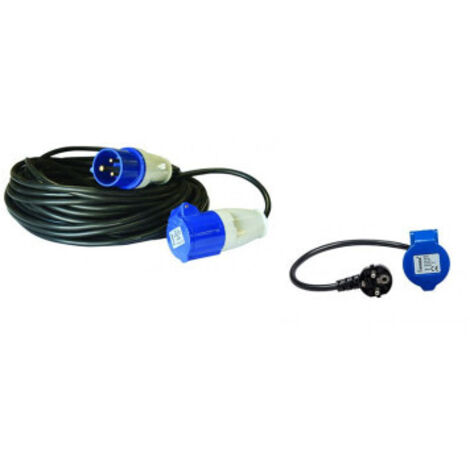 Pack ANTARION Rallonge électrique 25m P17 + Adaptateur femelle 0,50cm Camping-Car