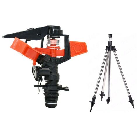 Pack aspersor agrícola sectorial 1/2" más trípode porta aspersor.  Aspersor agrícola sectorial bajo caudal fabricado en plástico y acero inoxidable, mas trípode de soporte para sistema de riego de