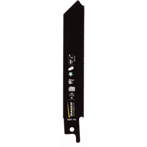 Pack aus 2 Sägeblättern aus Hartmetall für Säbelsäge, geeignet für Edelstahl/Stahl/Plastik - L202S