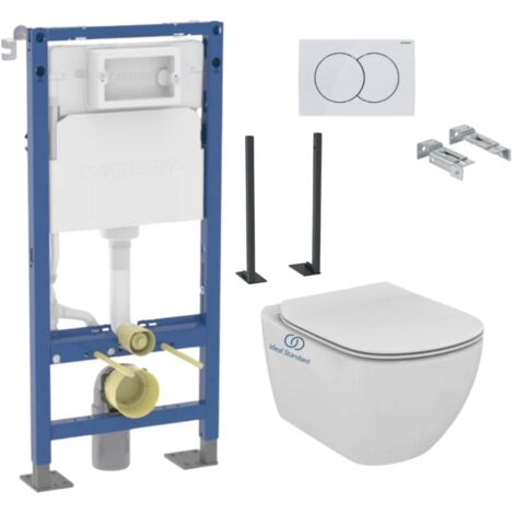 Pack Autoportant Bati-support Geberit Duofix + WC sans bride Ideal Standard Tesi