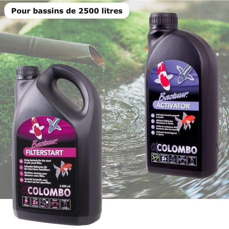 Le Poisson Qui Jardine - Pack Bactéries + Activateur pour bassins de jardin de 2500 litres