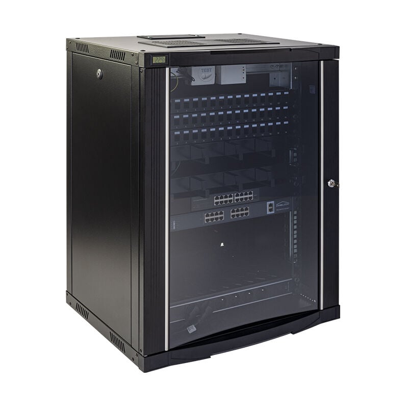 Batilec - Pack Baie de Brassage 19'' avec 48 RJ45 Cat6A + Switch 16 Ports Gigabit + 16 Ports poe et 2 Uplink - Solution Réseau Complète pour Locaux