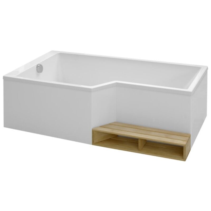 Jacob Delafon - Pack baignoire bain douche 160 x 90 version gauche Neo + tablier