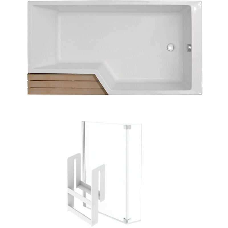 Jacob Delafon - Pack baignoire bain douche 170 x 90 Neo version droite + pare bain chromé