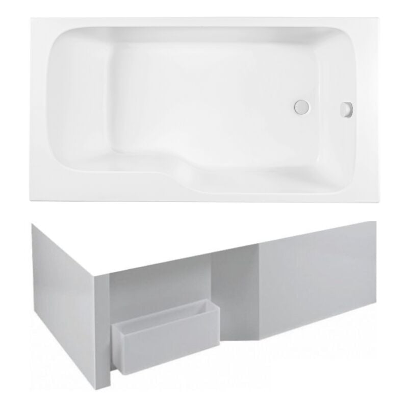 Jacob Delafon - Pack baignoire bain douche 170 x 90 Malice + tablier bain douche Malice version droite + boite pour tablier