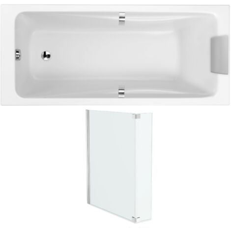 Pack baignoire droite 160 X 75 JACOB DELAFON Odéon Up + pare bain 2 volets chromé