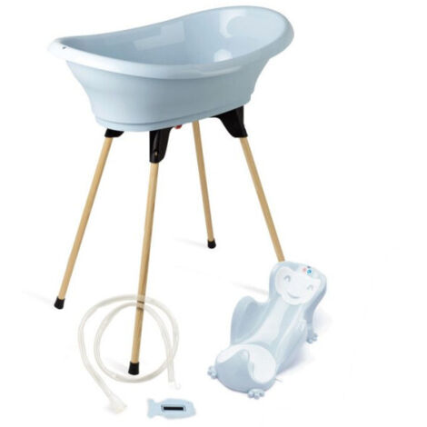 Pack baignoire THERMOBABY VASCO 5 en 1 Fleur bleue - Fabriqué en France