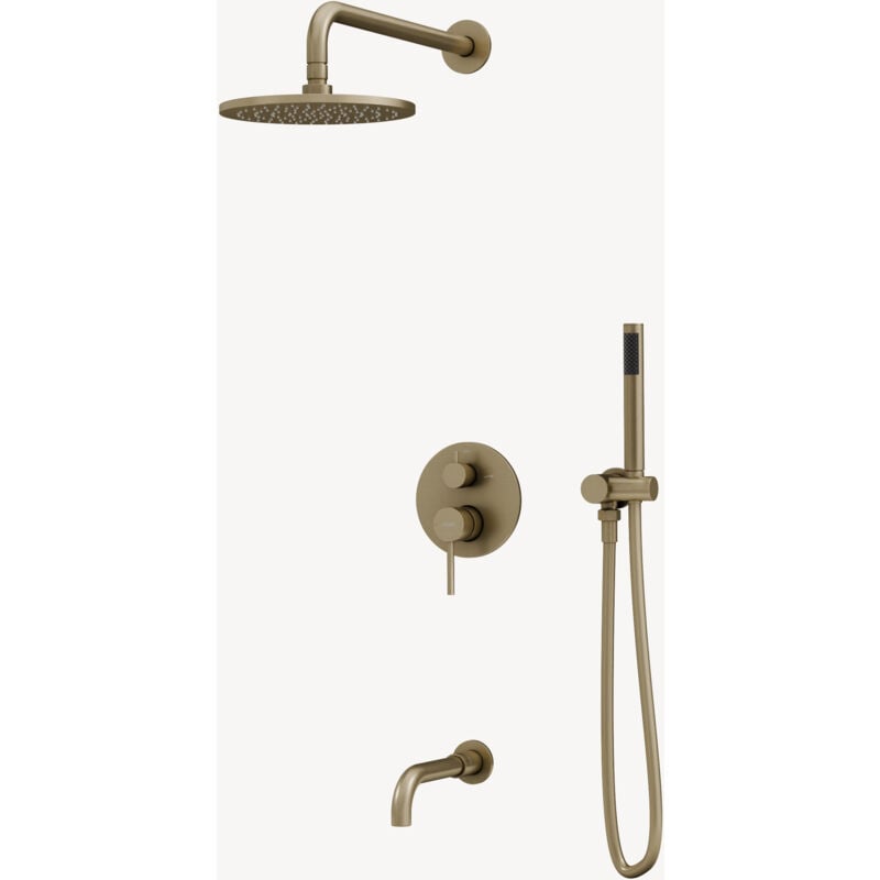 Kroos ® - Pack douche-bain doré brossé - Corbeau