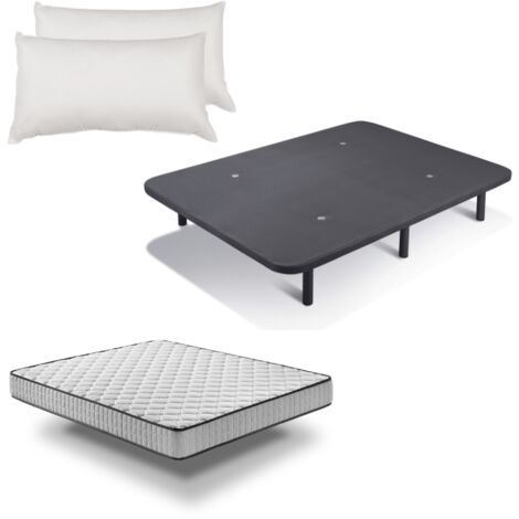 Pack Base tapizada 3D con válvulas aireadoras + Colchón PRO Nature + REGALO Almohada de Fibra 190cm