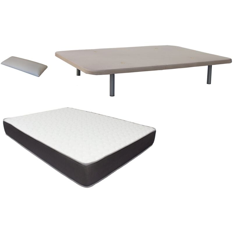 

Pack Base tapizada (patas incluidas)+colchon HR MEGA CONFORT VISCO+ almohada DE REGALO 090X180